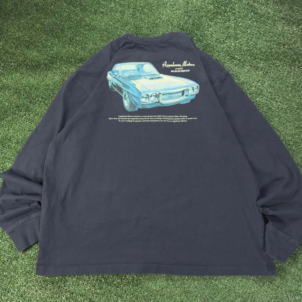Old Navy Appaloosa Motors Long Sleeve T-Shirt Size L Black Car Graphic